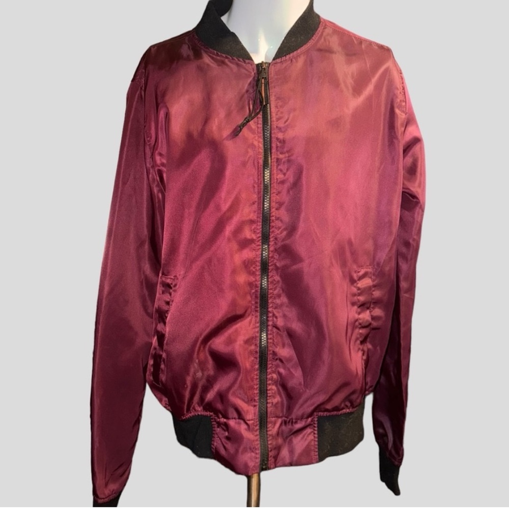 Swiss Cross Maroon Burgundy Hooded Bomber Jacket 

.